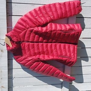 Prana women's red packable down jacket S